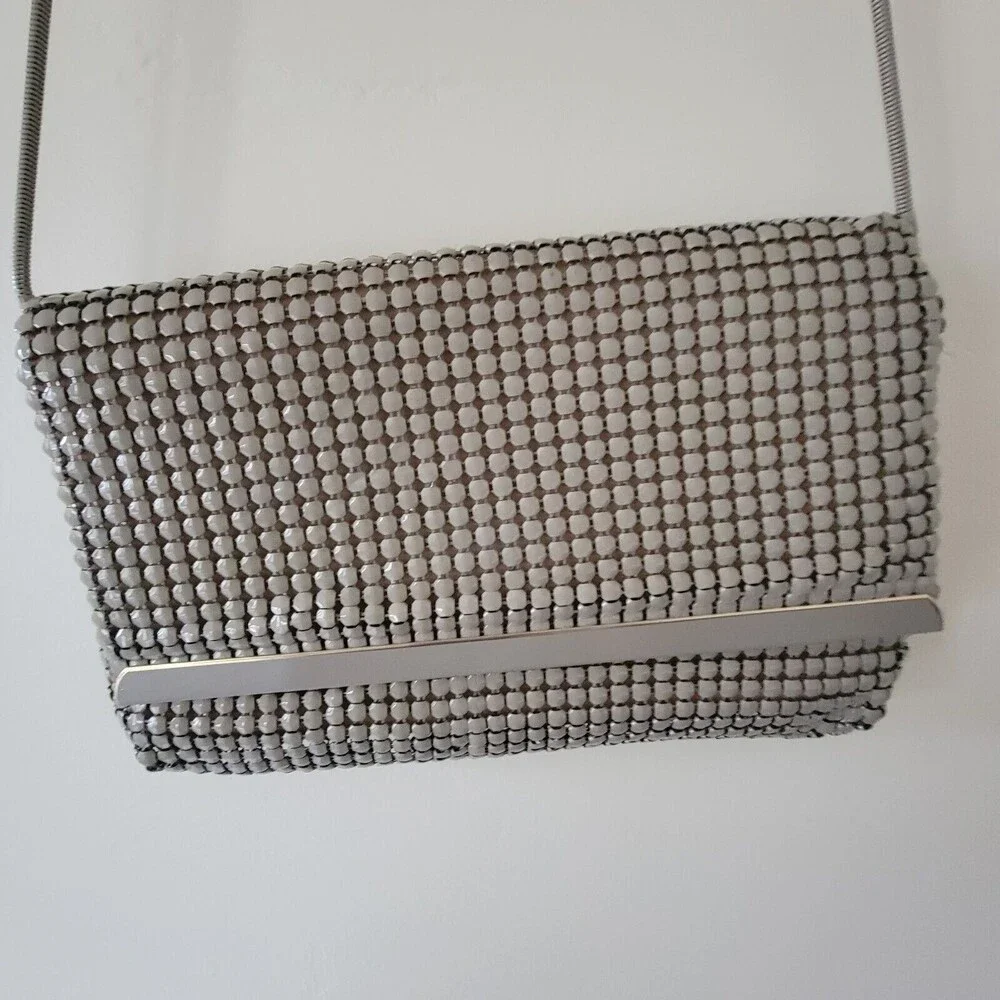 Vintage Mesh Purse Taupe Alumesh Handbag‎ Clutch